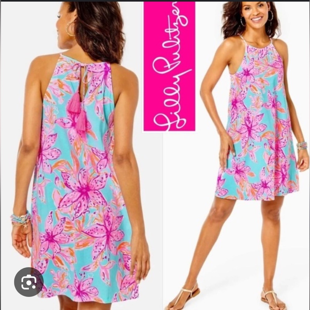 Lilly Pulitzer Margot Swing Dress in Surf Blue Bonita EUC